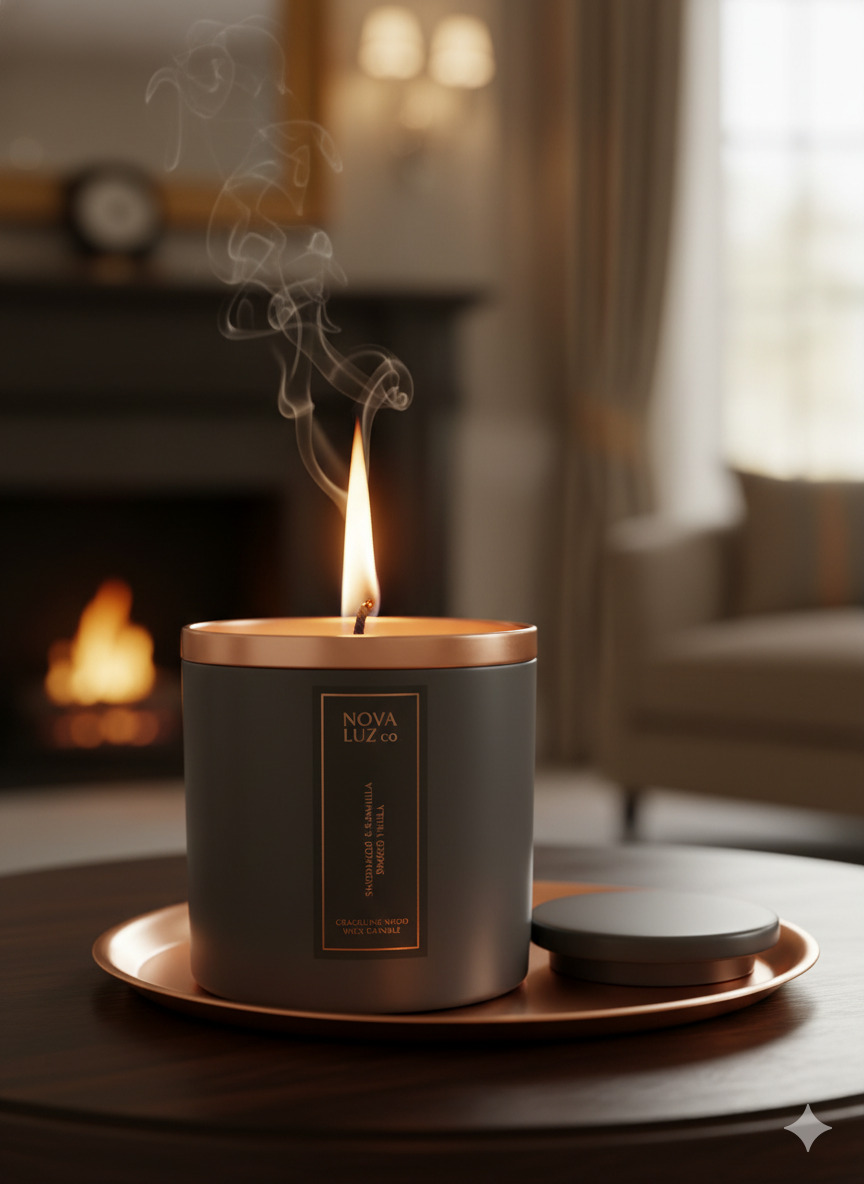 Luxury wooden wick candles